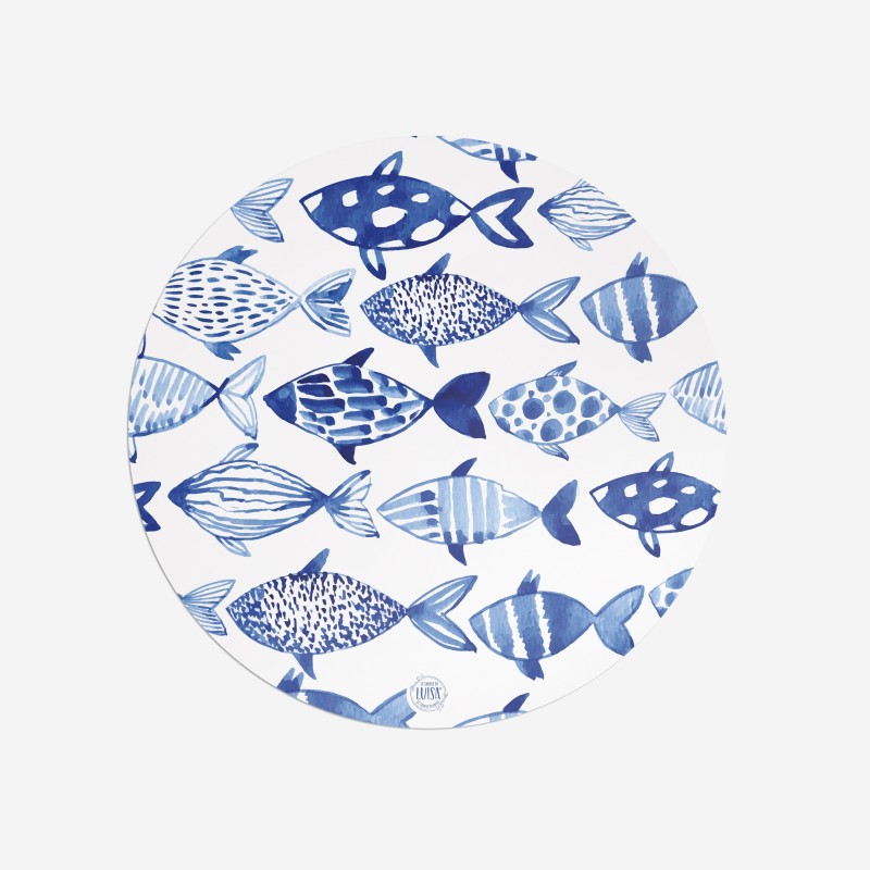Sottopiatti “Pesci blu”, Collezione Mare - Le Tavole di Luisa