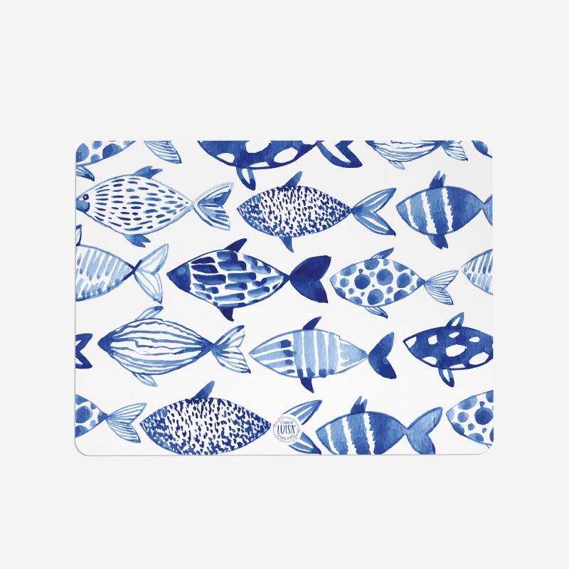Sottopiatti “Pesci blu”, Collezione Mare - Le Tavole di Luisa