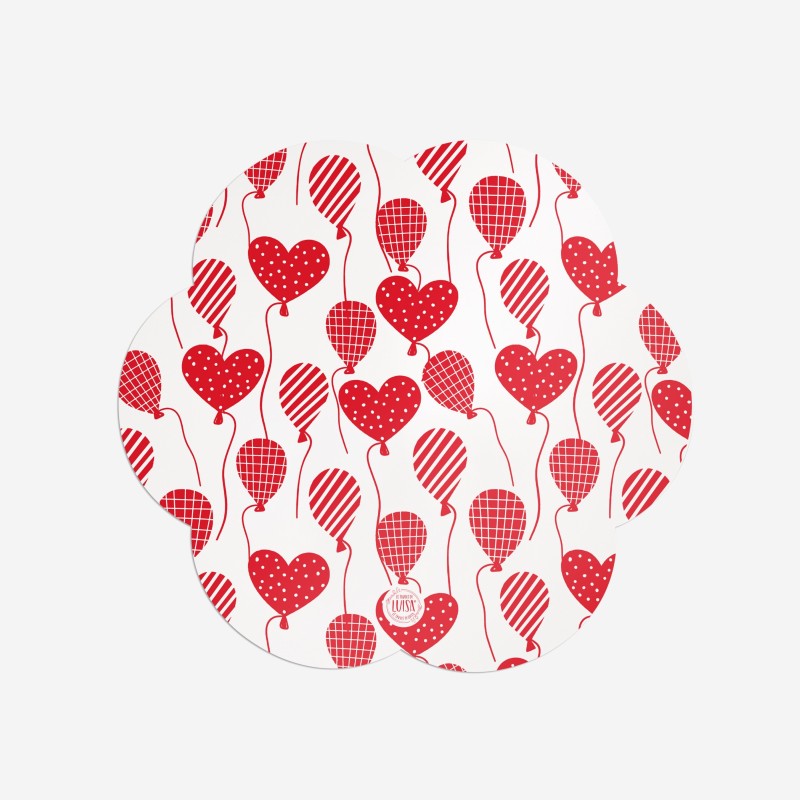 Sottopiatti “Palloncini e Cuori”, Collezione Love - Le Tavole di Luisa
