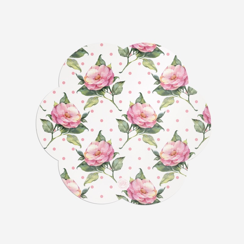 Sottopiatti “Rose e Pois”, Collezione Fiori - Le Tavole di Luisa