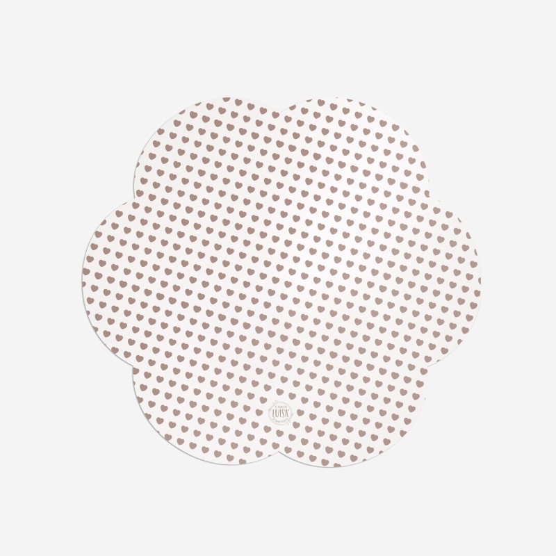 Sottopiatti “Mini-cuori” beige, Collezione Love - Le Tavole di Luisa