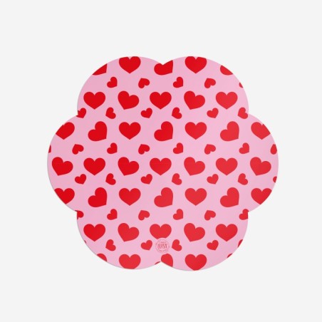 Sottopiatti “Cuori rossi su rosa”, Collezione Love - Le Tavole di Luisa