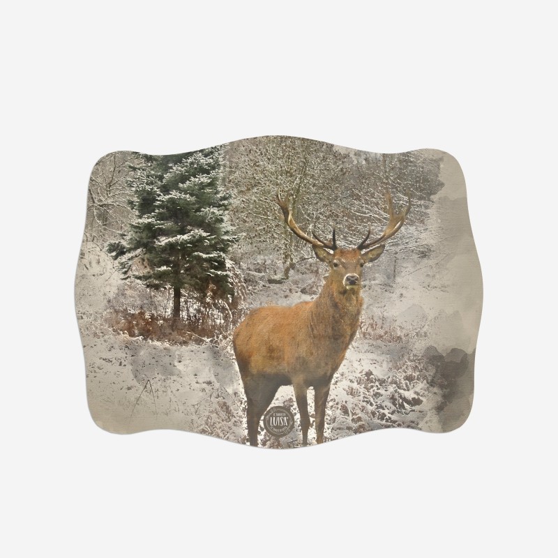 Sottopiatti “Cervo e Neve”, Collezione Montagna - Le Tavole di Luisa