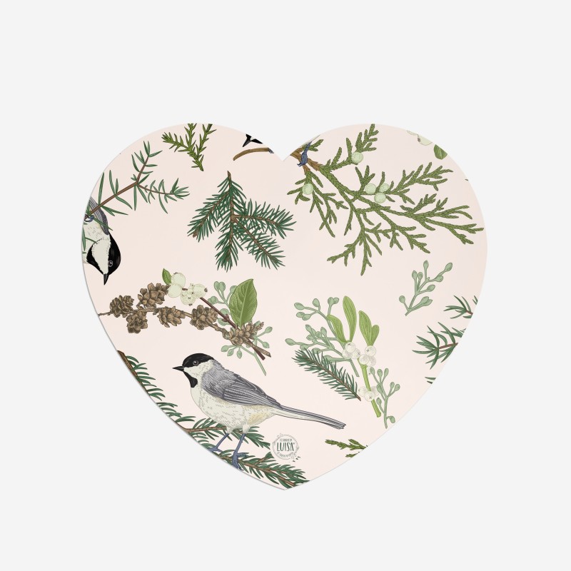 Sottopiatti “Rametti e Piccoli Uccelli”, Collezione Montagna - Le Tavole di Luisa