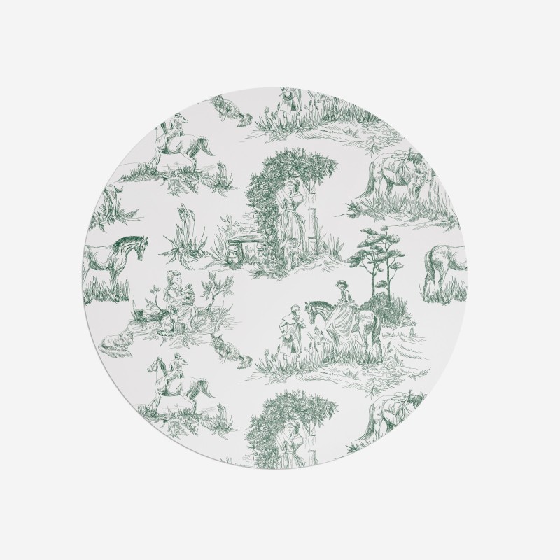 Sottopiatti “Toile di Jouy verde”, Collezione Decorativo - Le Tavole di Luisa