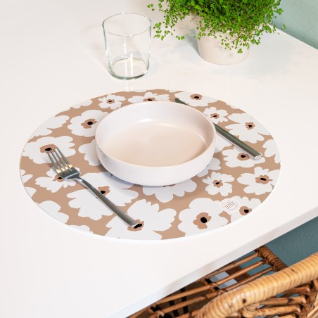 Sottopiatti “Fiori beige”, Collezione Fiori - Le Tavole di Luisa