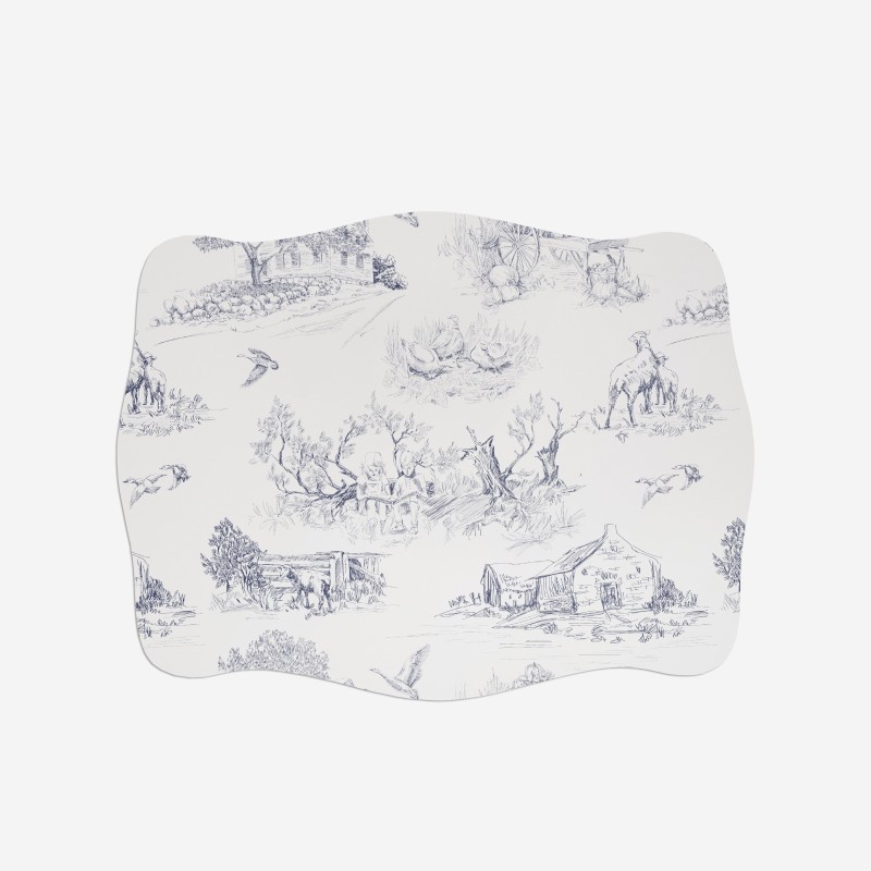 Sottopiatti “Toile di Jouy campagnolo blu”, Collezione Decorativo - Le Tavole di Luisa