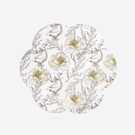 Sottopiatti “Oche tra i fiori”, Collezione Fiori - Le Tavole di Luisa