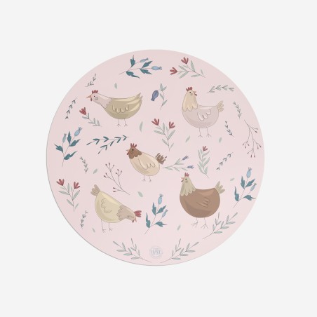 Sottopiatti “Galline rosa”, Collezione Pasqua - Le Tavole di Luisa