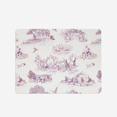 Sottopiatti “Toile di Jouy bordeaux”, Collezione Decorativo - Le Tavole di Luisa