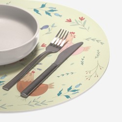 Sottopiatti “Galline verdi”, Collezione Pasqua - Le Tavole di Luisa