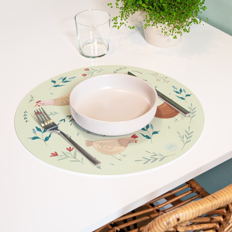 Sottopiatti “Galline verdi”, Collezione Pasqua - Le Tavole di Luisa