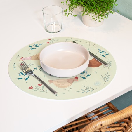 Sottopiatti “Galline verdi”, Collezione Pasqua - Le Tavole di Luisa