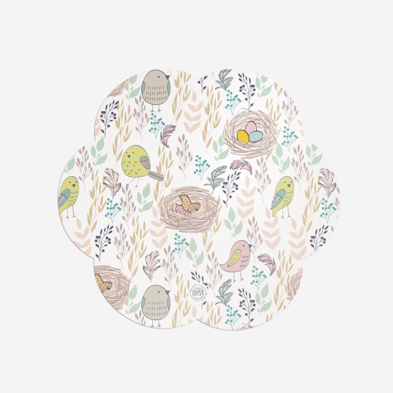Sottopiatti “Uccellini e allegria”, Collezione Pasqua - Le Tavole di Luisa