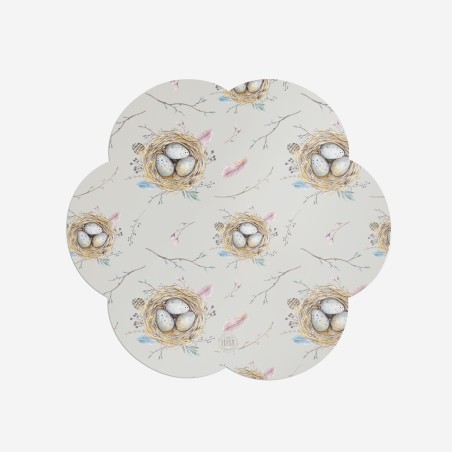 Sottopiatti “Uova e piume”, Collezione Pasqua - Le Tavole di Luisa