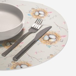 Sottopiatti “Uova e piume”, Collezione Pasqua - Le Tavole di Luisa