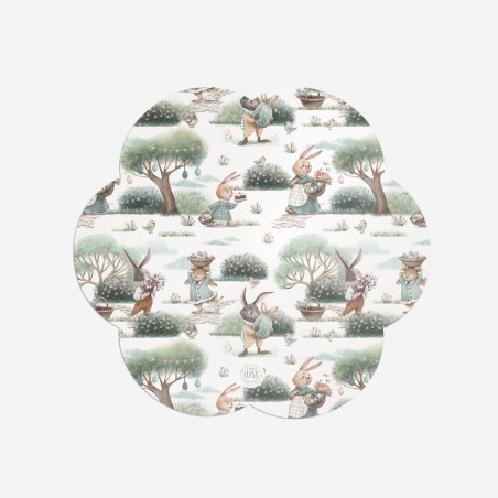 Sottopiatti “Coniglietti in giardino”, Collezione Pasqua - Le Tavole di Luisa