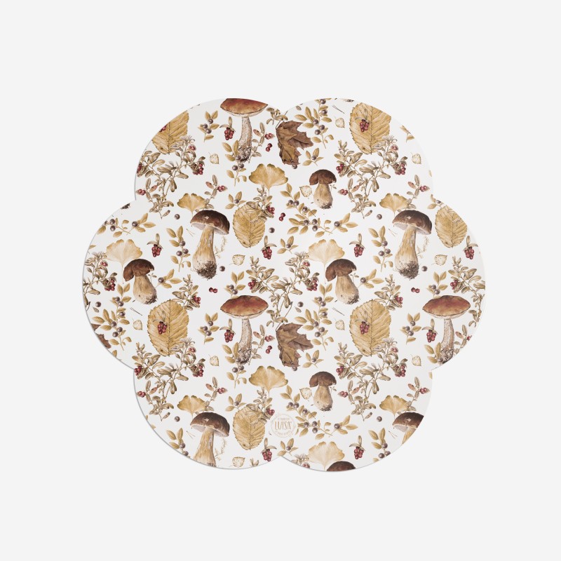 Sottopiatti "Funghi autunnali", Collezione Autunno - Le Tavole di Luisa
