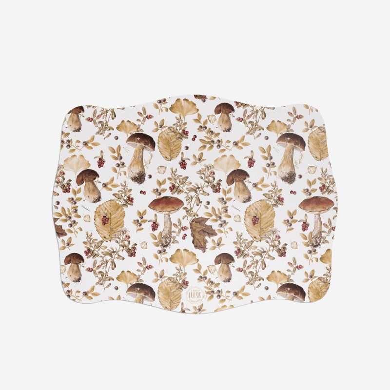Sottopiatti "Funghi autunnali", Collezione Autunno - Le Tavole di Luisa