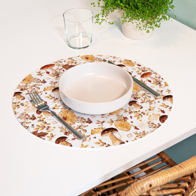 Sottopiatti "Funghi autunnali", Collezione Autunno - Le Tavole di Luisa