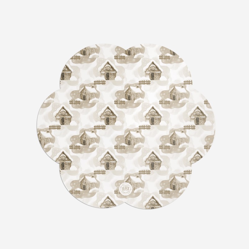 Sottopiatti "Casette innevate", Collezione Natale - Le Tavole di Luisa