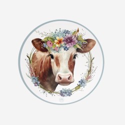 Sottopiatti "Mucca e Fiori", Collezione Montagna - Le Tavole di Luisa