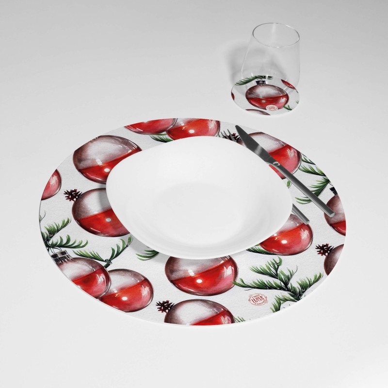 Kit 6 sottopiatti e 6 sottobicchieri “Festa tra i rami”, Collezione Kit sottopiatti con sottobicchieri - Le Tavole di Luisa