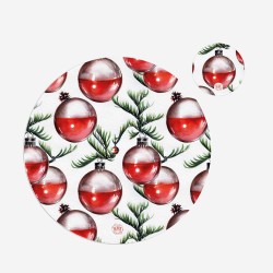 Kit 6 sottopiatti e 6 sottobicchieri “Festa tra i rami”, Collezione Kit sottopiatti con sottobicchieri - Le Tavole di Luisa