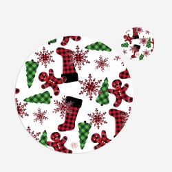 Kit 6 sottopiatti e 6 sottobicchieri “Simboli natalizi”, Collezione Kit sottopiatti con sottobicchieri - Le Tavole di Luisa