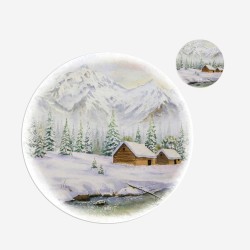 Kit 6 sottopiatti e 6 sottobicchieri “Montagne innevate”, Collezione Kit sottopiatti con sottobicchieri - Le Tavole di Luisa