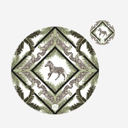 Kit 6 sottopiatti e 6 sottobicchieri “Zebre”, Collezione Kit sottopiatti con sottobicchieri - Le Tavole di Luisa