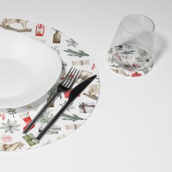 Kit 6 sottopiatti e 6 sottobicchieri “Natale Illustrato Mini”, Collezione Kit sottopiatti con sottobicchieri - Le Tavole di