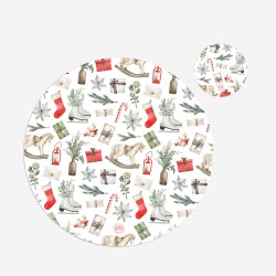 Kit 6 sottopiatti e 6 sottobicchieri “Natale Illustrato Mini”, Collezione Kit sottopiatti con sottobicchieri - Le Tavole di