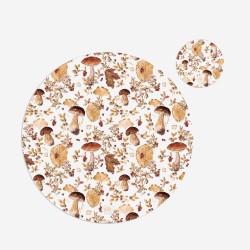 Kit 6 sottopiatti e 6 sottobicchieri "Funghi autunnali", Collezione Kit sottopiatti con sottobicchieri - Le Tavole di Luisa