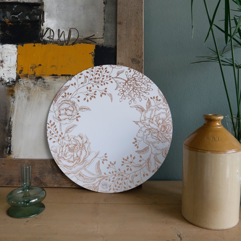 Kit 6 sottopiatti e 6 sottobicchieri “Romanticismo Floreale”, Collezione Kit sottopiatti con sottobicchieri - Le Tavole di