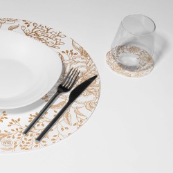 Kit 6 sottopiatti e 6 sottobicchieri “Romanticismo Floreale”, Collezione Kit sottopiatti con sottobicchieri - Le Tavole di