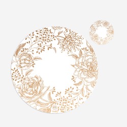 Kit 6 sottopiatti e 6 sottobicchieri “Romanticismo Floreale”, Collezione Kit sottopiatti con sottobicchieri - Le Tavole di