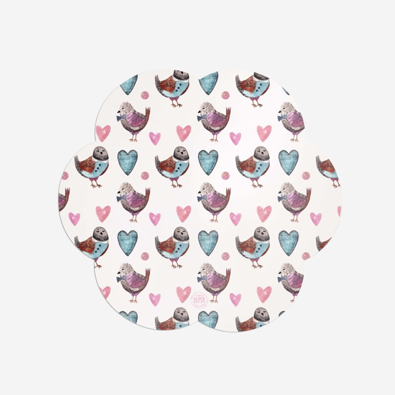 Sottopiatti “Passerotti e Cuori”, Collezione Love - Le Tavole di Luisa