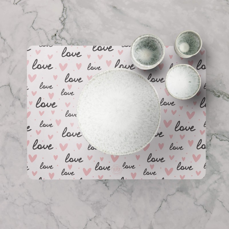 Tovagliette "Love and love and love", Collezione Love - Le Tavole di Luisa