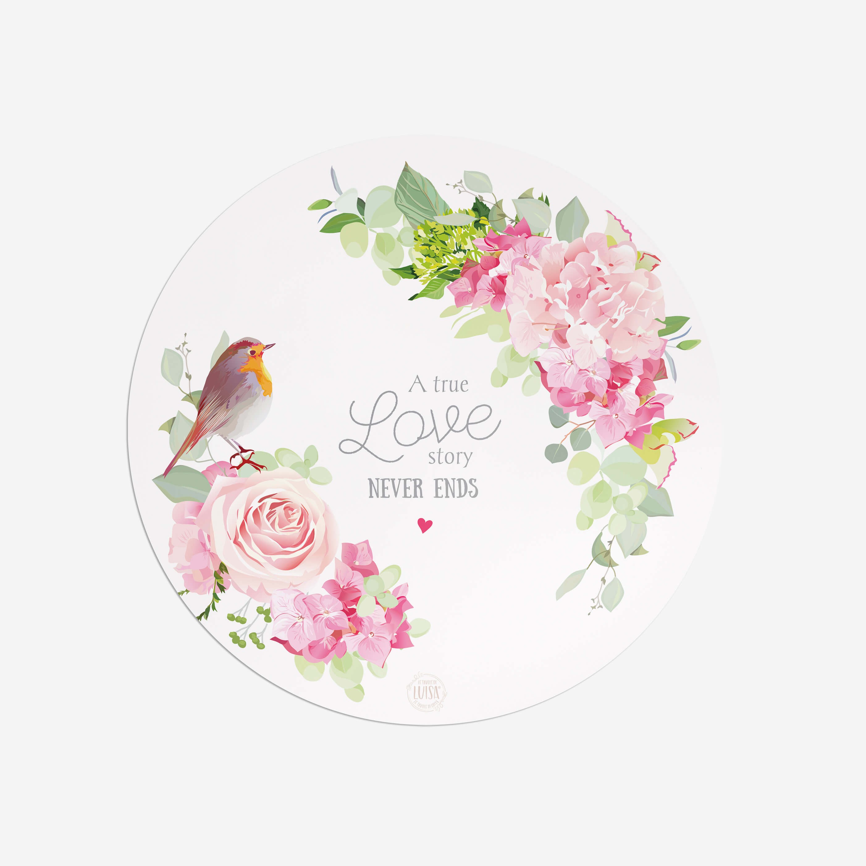 Tovagliette lavabili “Storia d'Amore Eterna” con decorazione floreale
