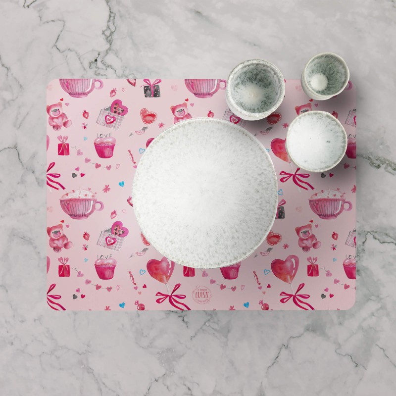 Tovagliette "Valentine’s Coffee", Collezione Love - Le Tavole di Luisa