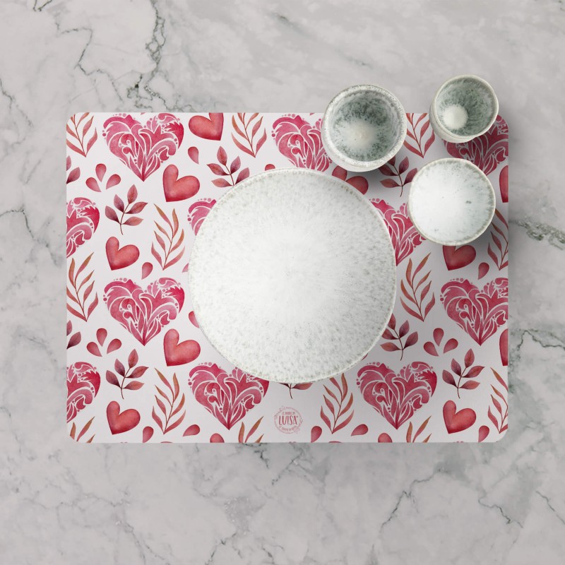 Tovagliette "Pink Love", Collezione Love - Le Tavole di Luisa