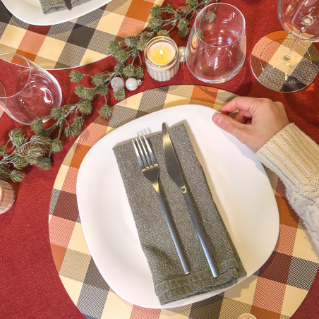 Sottopiatti “Scacchi e Pied de Poule”, Collezione Natale - Le Tavole di Luisa