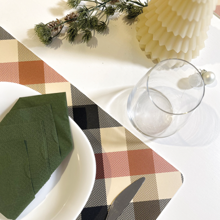 Sottopiatti “Scacchi e Pied de Poule”, Collezione Natale - Le Tavole di Luisa