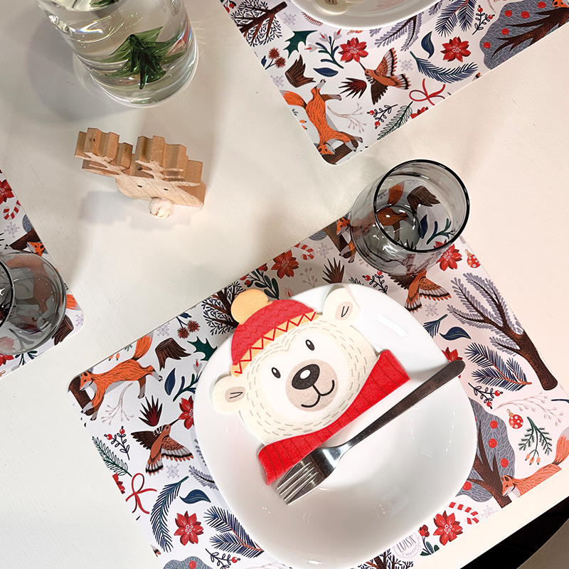 Tovagliette "Bosco in festa", Collezione Natale - Le Tavole di Luisa