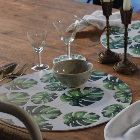 Sottopiatti “Foglie Design”, Collezione Tropical e Animalier - Le Tavole di Luisa