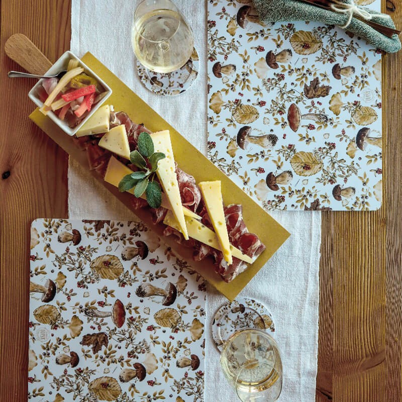 Sottopiatti "Funghi autunnali", Collezione Autunno - Le Tavole di Luisa
