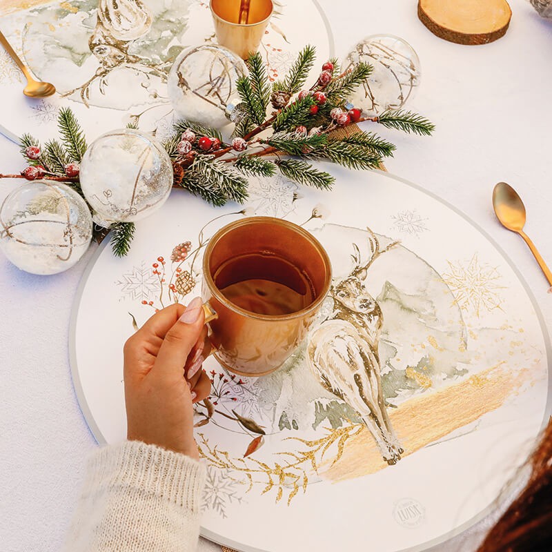 Sottopiatti "Cervo in inverno", Collezione Natale - Le Tavole di Luisa