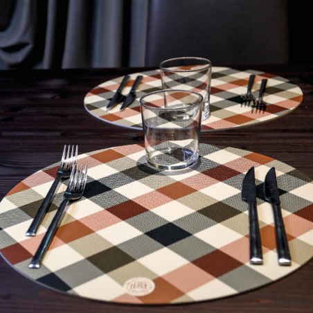 Sottopiatti “Scacchi e Pied de Poule”, Collezione Natale - Le Tavole di Luisa