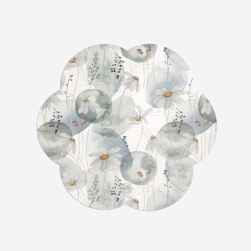 Sottopiatti “Margherite e fili dorati”, Collezione Fiori - Le Tavole di Luisa